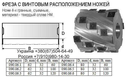 Комплект фрез для изготовления стенового бруса