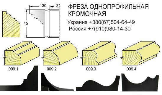 Комплект фрез для изготовления обшивочной доски (вагонки)