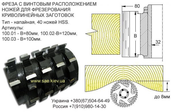 Фрезы для обработки шипов для сращивания древесины