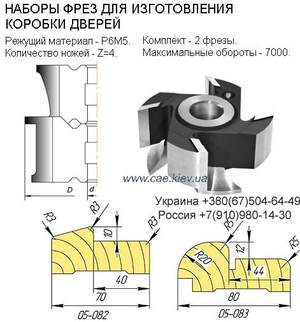 Комплект фрез для изготовления поручней